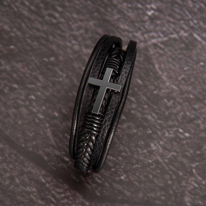 Pulsera de Cuero Cruzada -  Mi Amor
