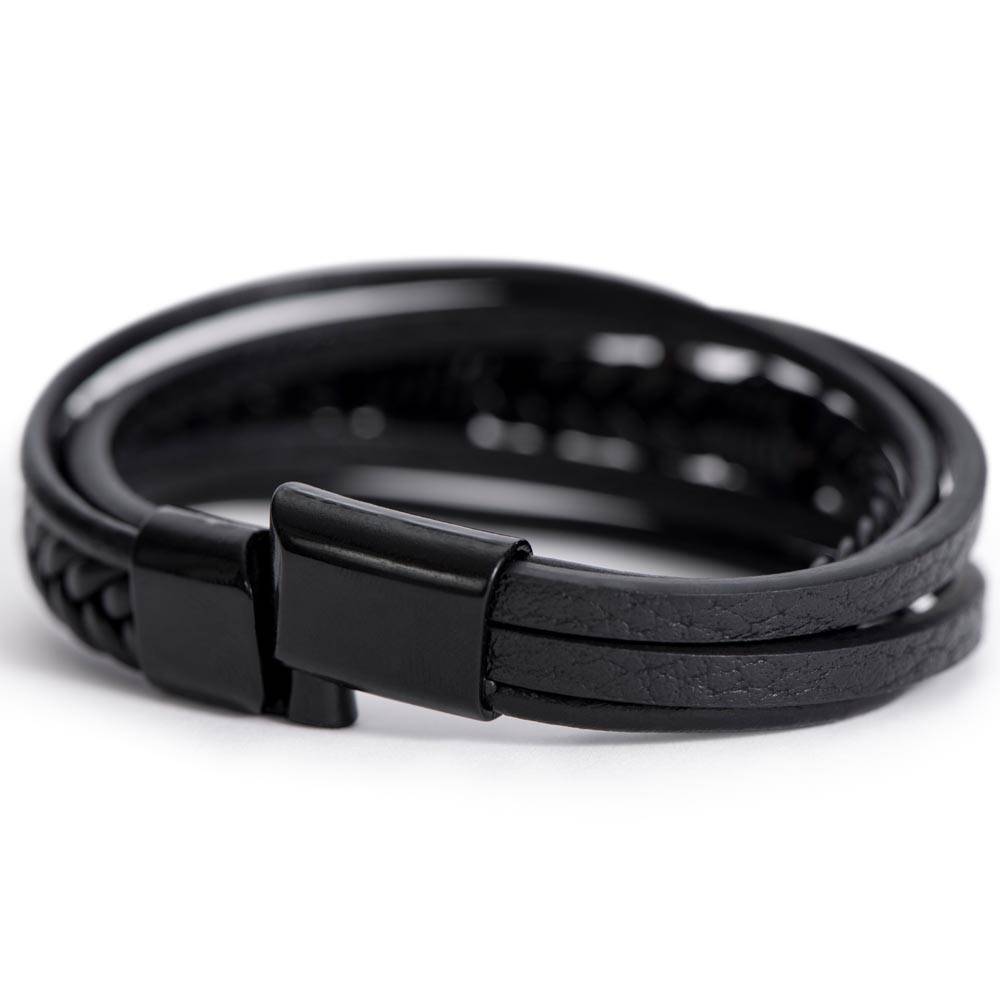 Pulsera de Cuero Cruzada - Papá