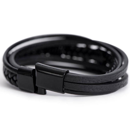 Pulsera de Cuero Cruzada - Papá