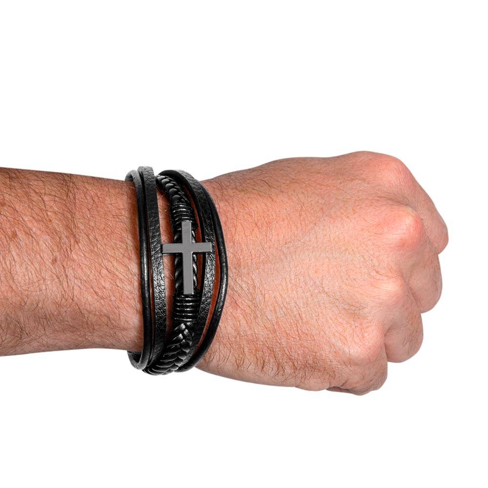 Pulsera de Cuero Cruzada -  Mi Amor
