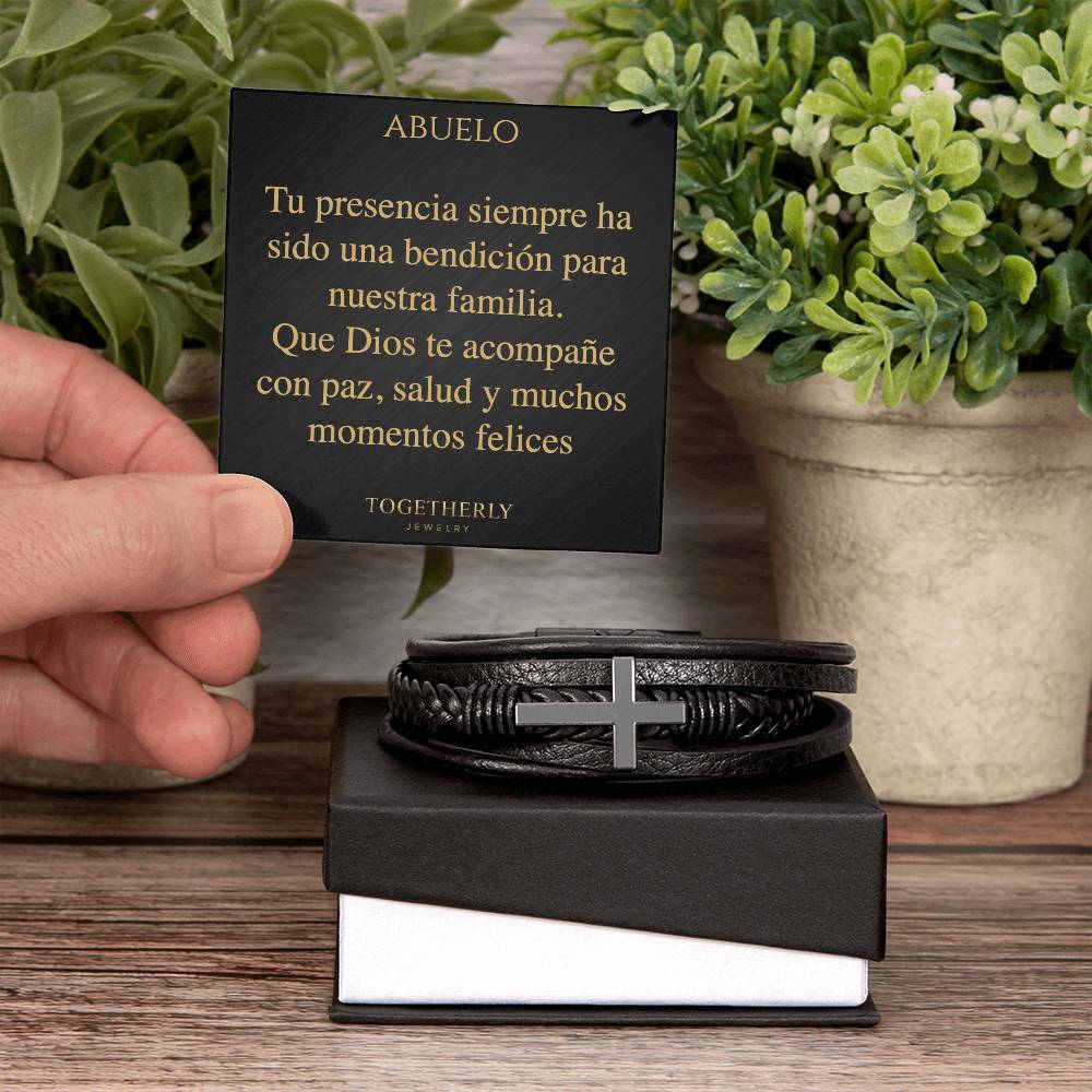 Pulsera de Cuero Cruzada - Abuelo