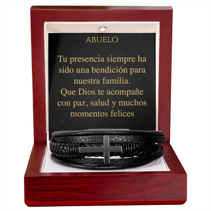 Pulsera de Cuero Cruzada - Abuelo