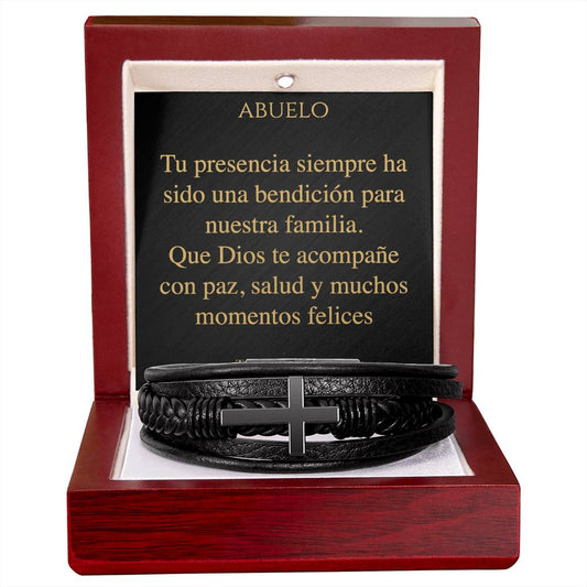 Pulsera de Cuero Cruzada - Abuelo