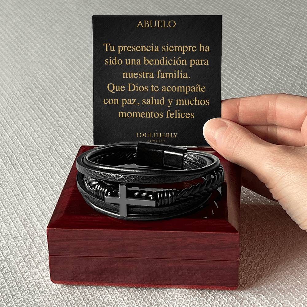Pulsera de Cuero Cruzada - Abuelo