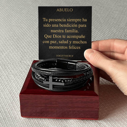 Pulsera de Cuero Cruzada - Abuelo
