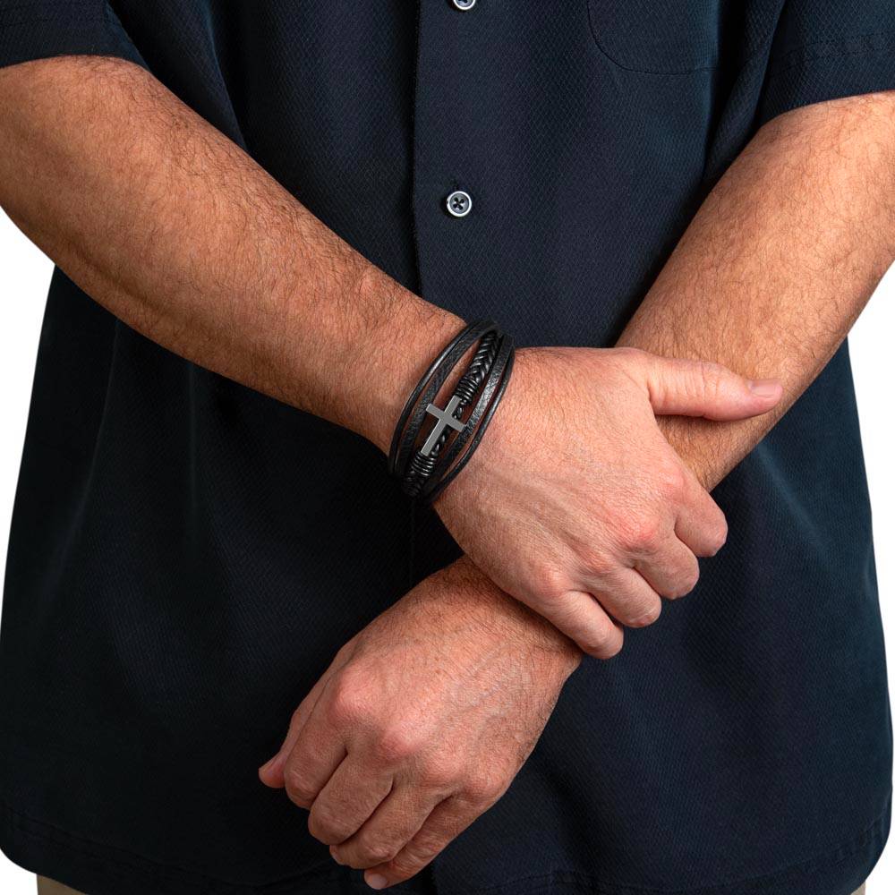 Pulsera de Cuero Cruzada -Hijo