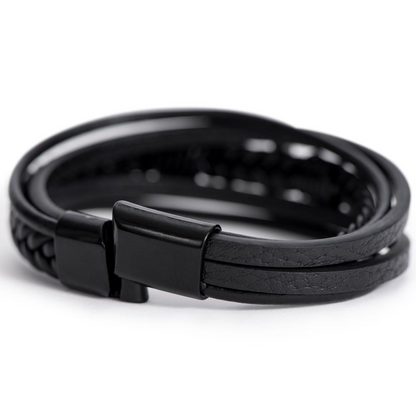 Pulsera de Cuero Cruzada -  Mi Amor