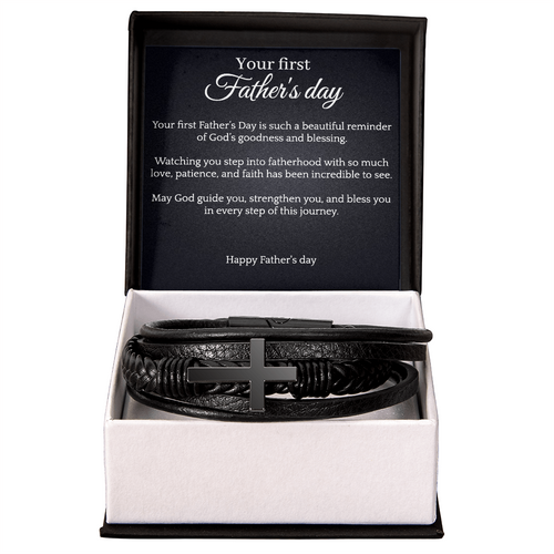 Cross Leather Bracelet - First Father's day