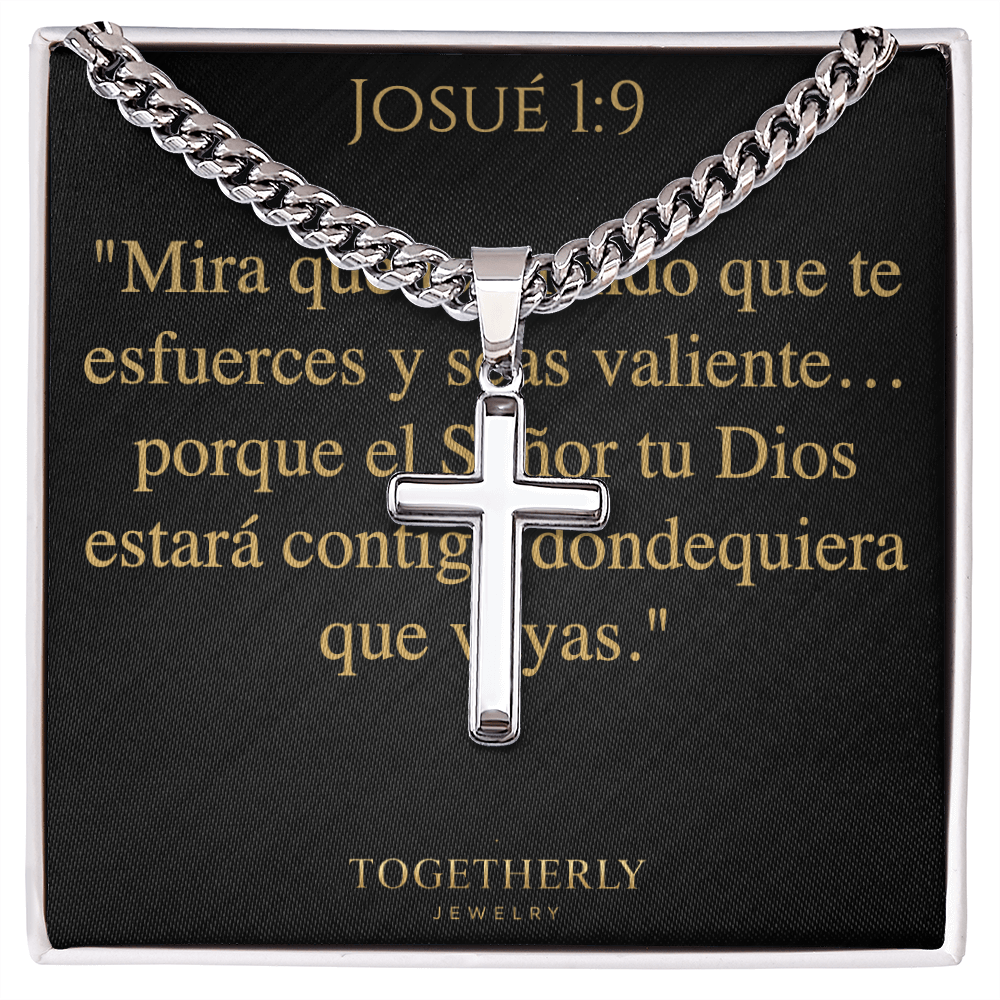 Collar de Cruz Artesanal con Cadena Cubana