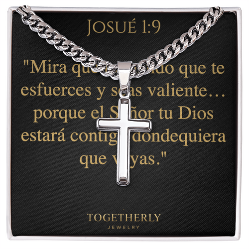 Collar de Cruz Artesanal con Cadena Cubana