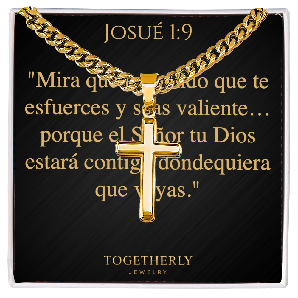 Collar de Cruz Artesanal con Cadena Cubana