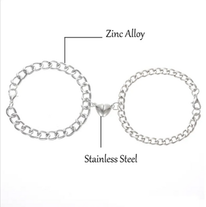 Magnetic Heart Couple Bracelet